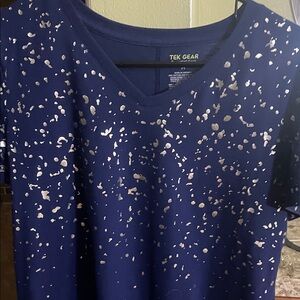 tek gear Navy Short-Sleeve V-Neck Tee with Silver Speckle